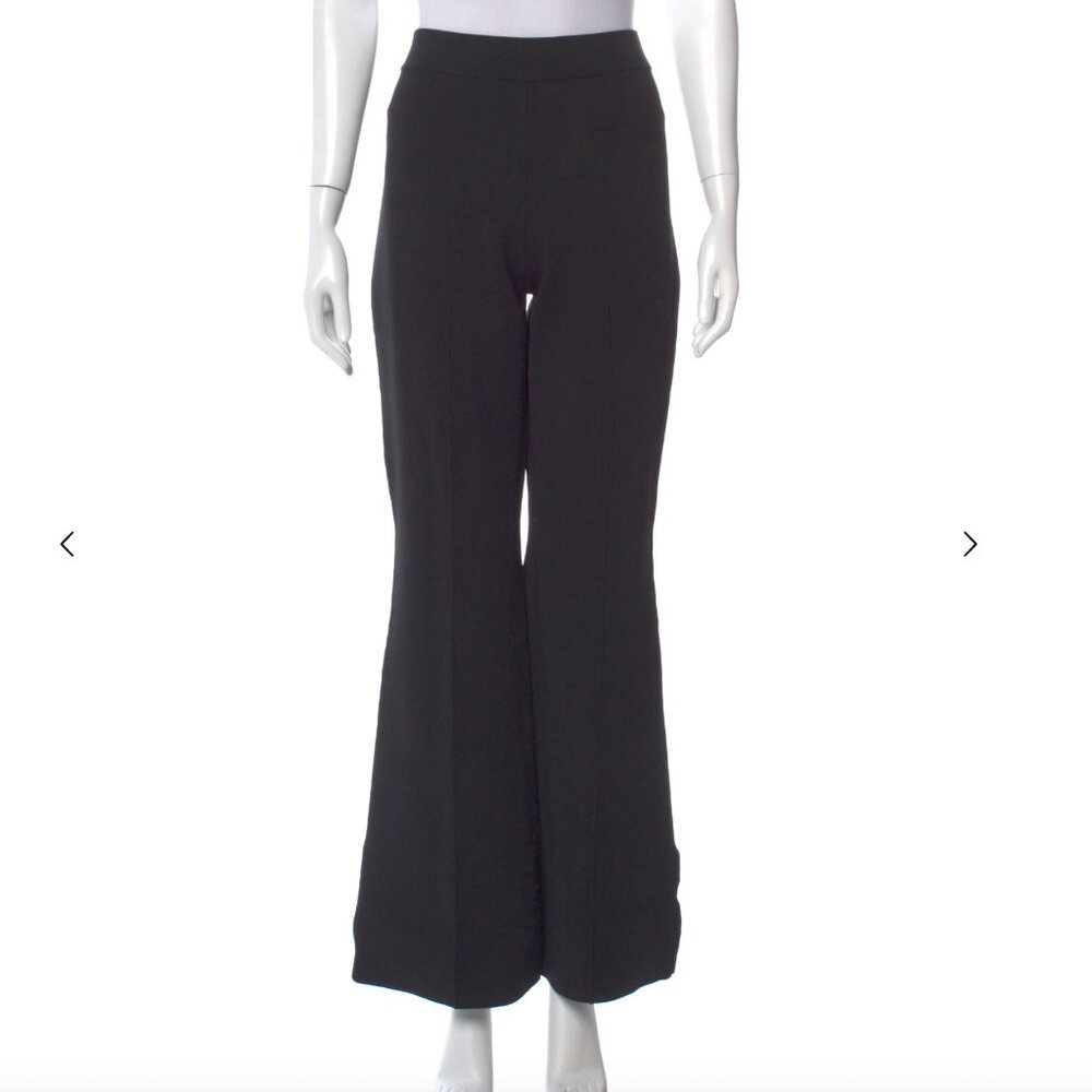 NEW Apiece Apart Hana Ponte Knit Pull On Full Flare Pants Black Size Large L